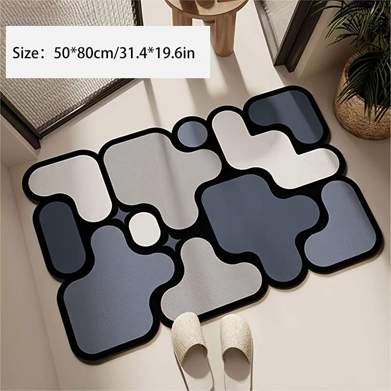 1Pc Black 50x80cm 31.4x19.6inch Floor Mat