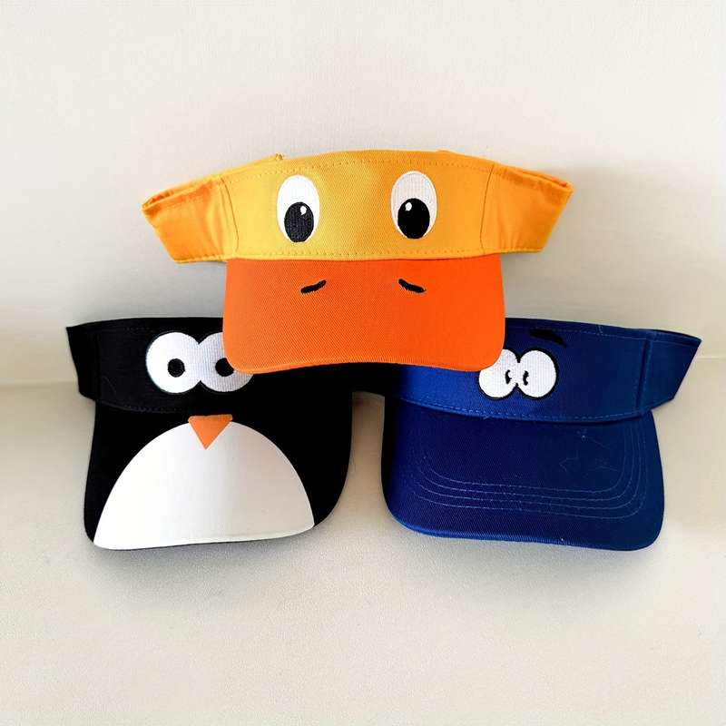 1pc Cute Duck Embroidered Sun Visor Cap Adjustable Outdoor Sports Tennis Hats For Women Breathabl