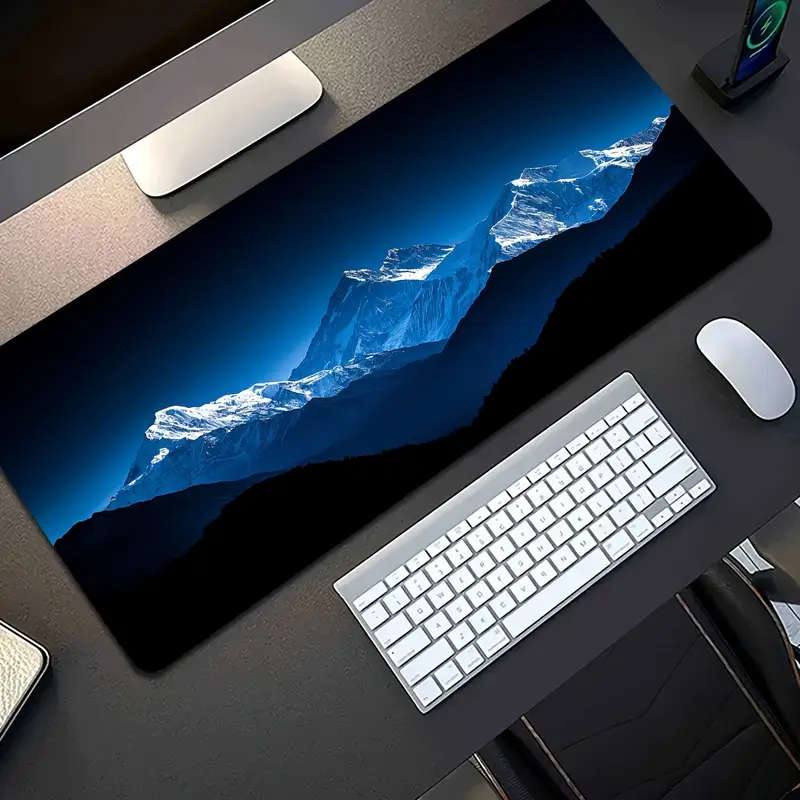 1pc 40x90cm Rugged Snow Mountain Rubber Non-Slip Mouse Pad Office Desk Accessory