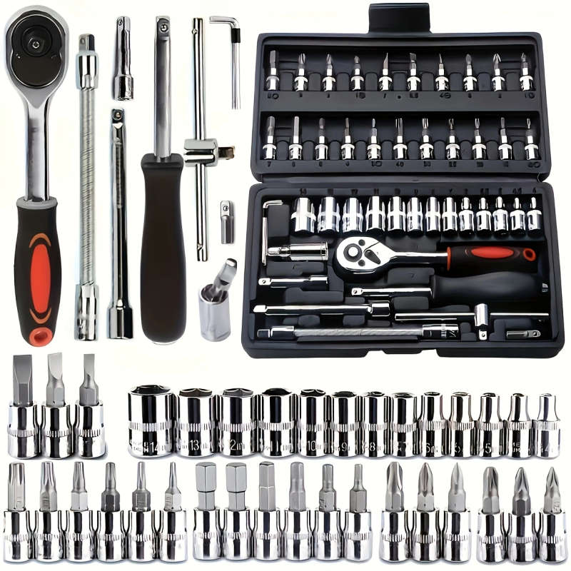 Ratchet wrench set 46 pieces with box