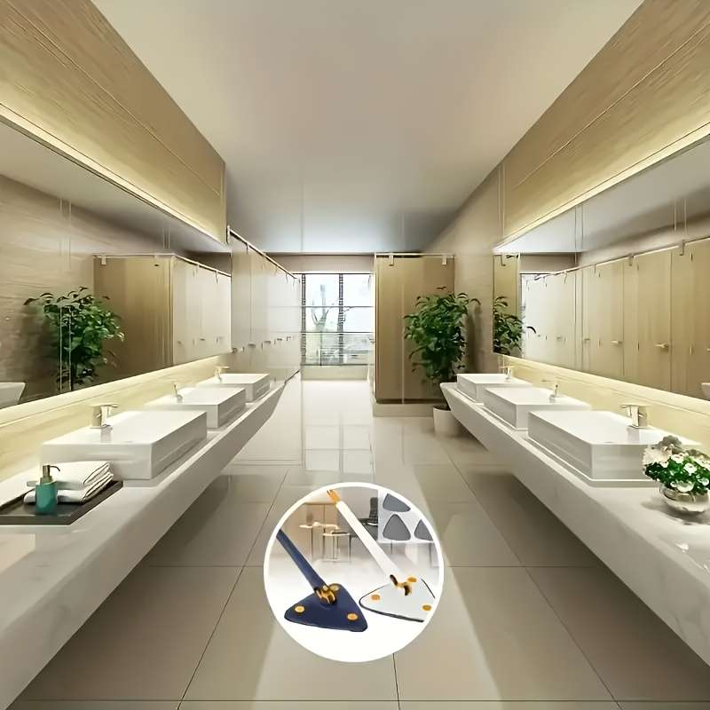 1Set Triangle 360 Rotating Cleaning Mop with Long Handle Hands-Free Wash Dual-Use for Wet