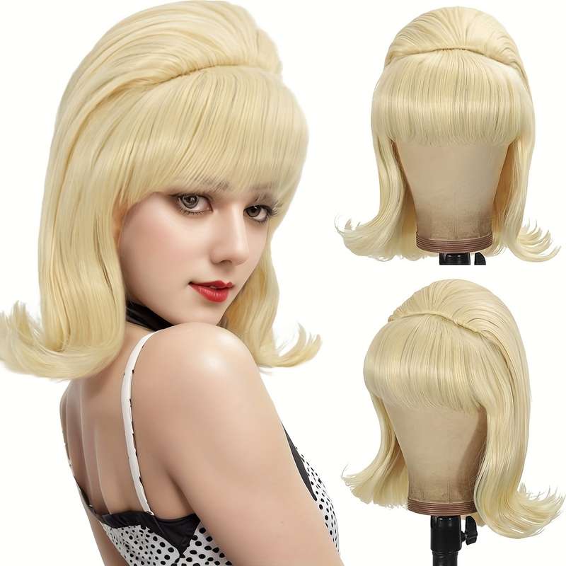 1Pc Premium Golden 35.56cm Fashion Design Wig