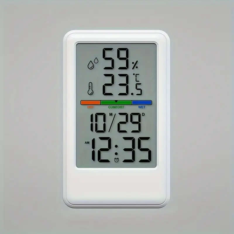 1pc Digital Hygrometer Thermometer Alarm Clock High Precision LCD Climate Indicator With Calibration