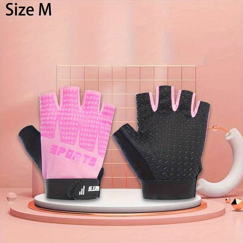 1 Pair Corrugated Pink Size M 6 To 9 Years Old Outdoor Sports Gloves