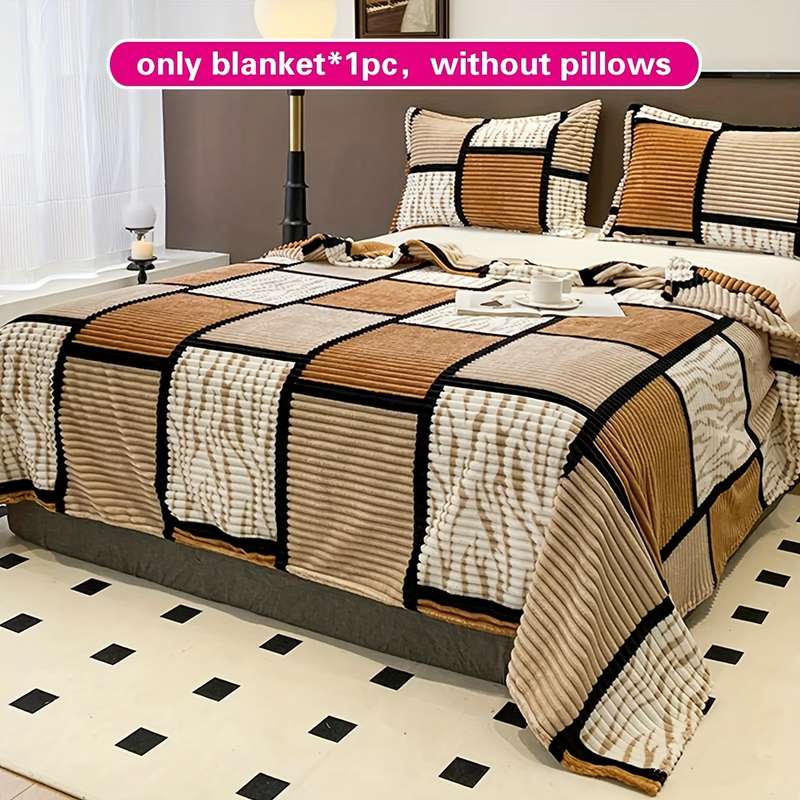 1ps Blanket Color Red Blue Square Grid size 150x200cm