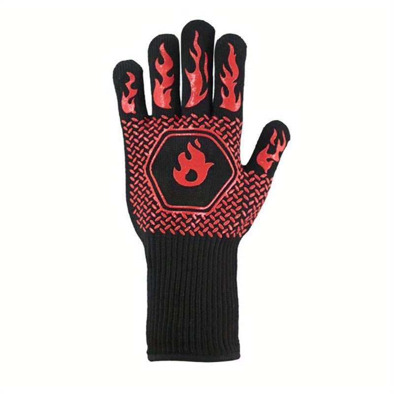 1pc Silicone BBQ Gloves 1472F Non-Slip Grill Gloves Kitchen Cooking Gloves for Grilling Bak