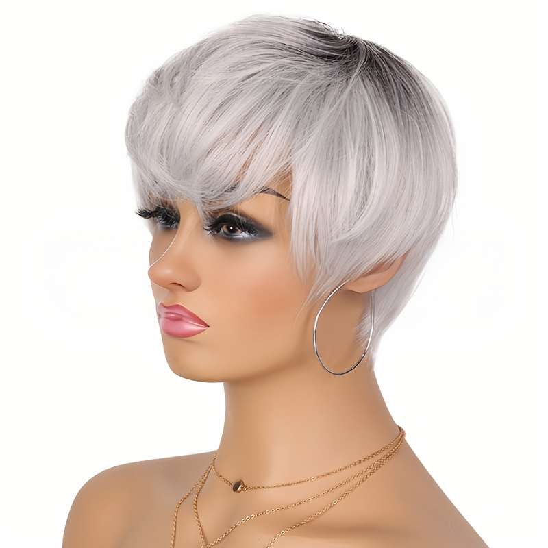 1Pc Ombre Gray 15.24cm Fashion Design Wig
