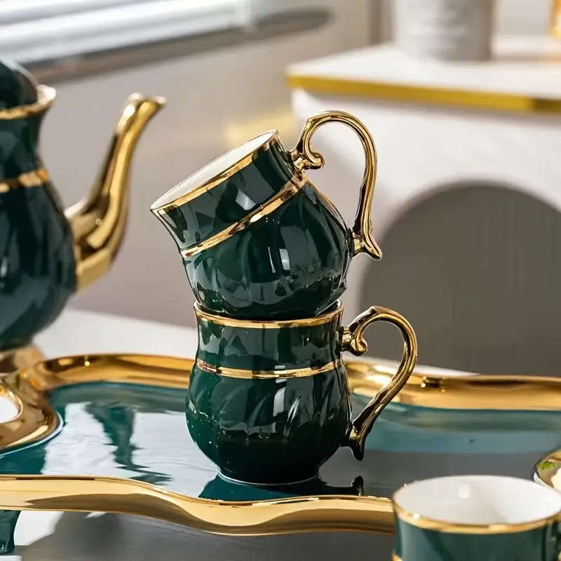 European Style Light Luxury Ceramic Kettle Set