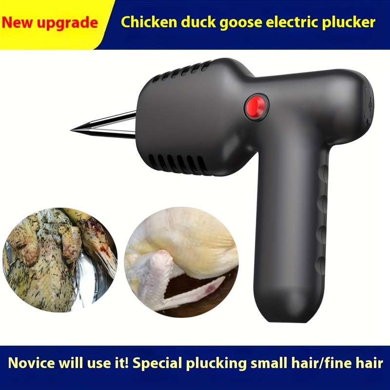1pc Portable USB Rechargeable Electric Poultry Plucker Dual Motor High-Power Handheld Feather Rem