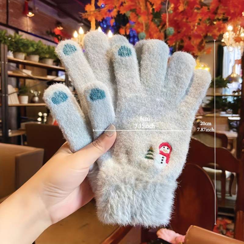1 Pair Grey Warm Gloves