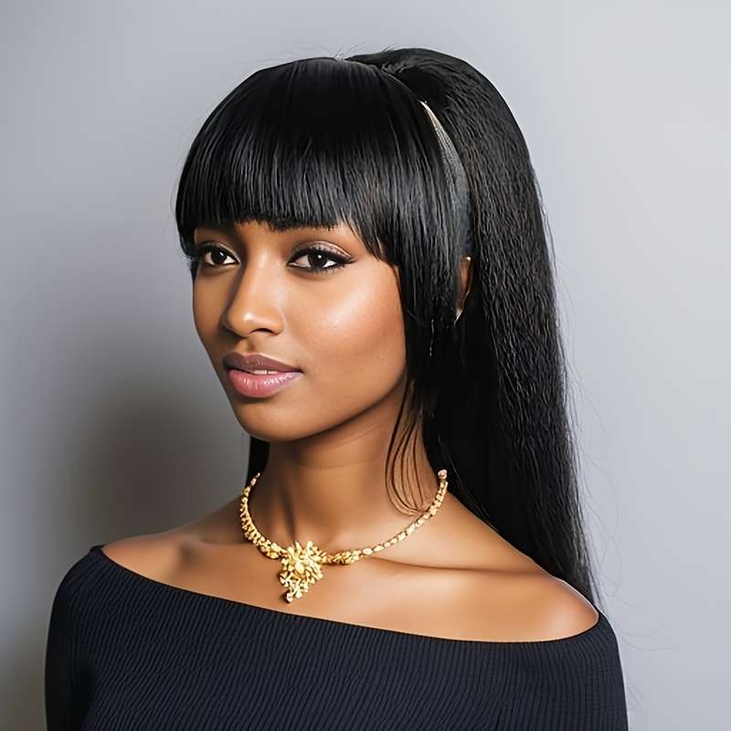1Pc Black 60.96cm Fashion Design Wig