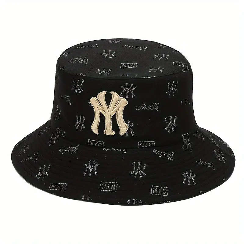 1pc Unisex Trendy Bucket Hat With Letters Pattern Sun Protection Casual Hat Suitable For Daily Wear