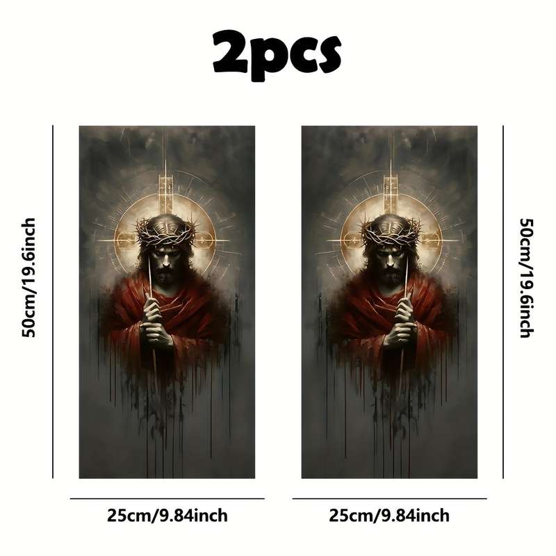 2pcs  25cm50cm Jesus Christian Themed Stickers