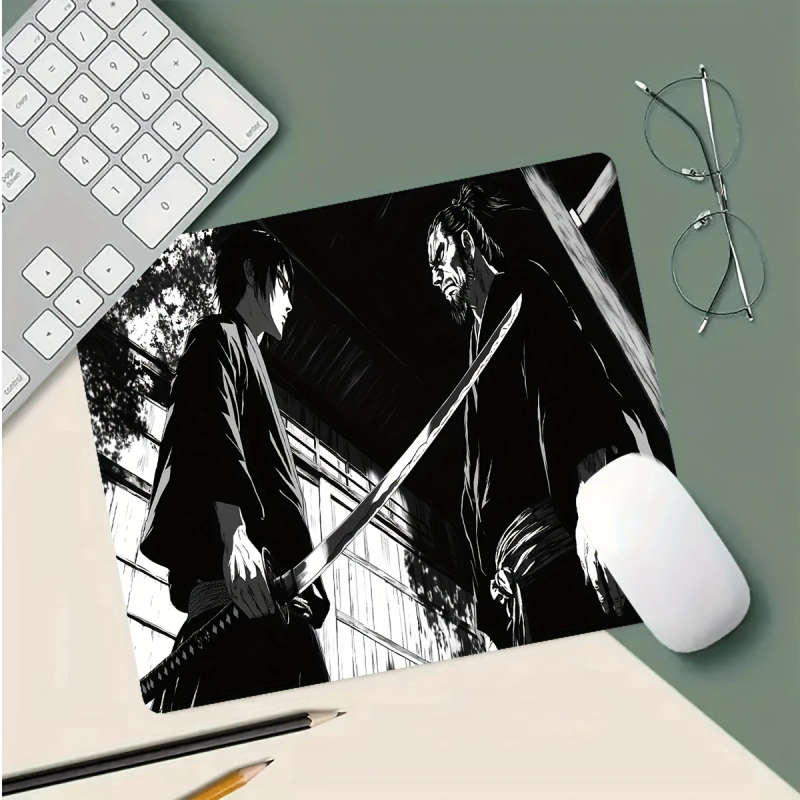 1pc 21x26cm Japanese Samurai Duel Design Mouse Pad Durable Odorless Rubber Desk Mat