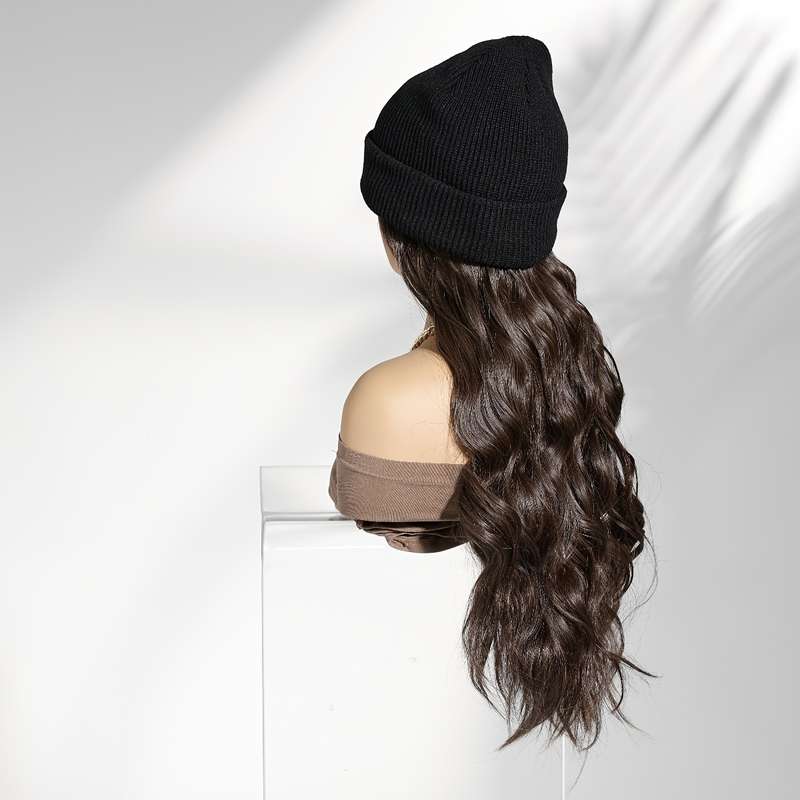 1Pc Black 50.8cm Fashion Design Wig