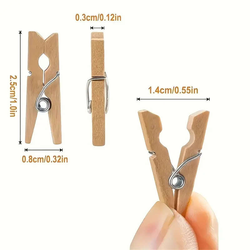20pcs Mini Clothes Pins for Photo Wooden Small Clothes Pin Tiny Decorative Clothespin