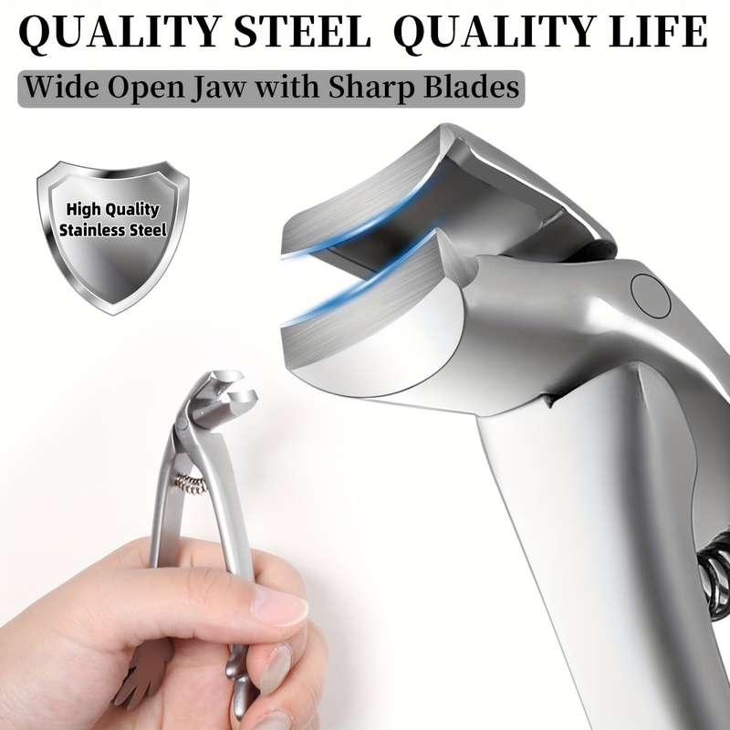 4pcs Heavy Duty Toenail Clippers Set Ergonomic Large Angled Head Nail Clippers with Catcher