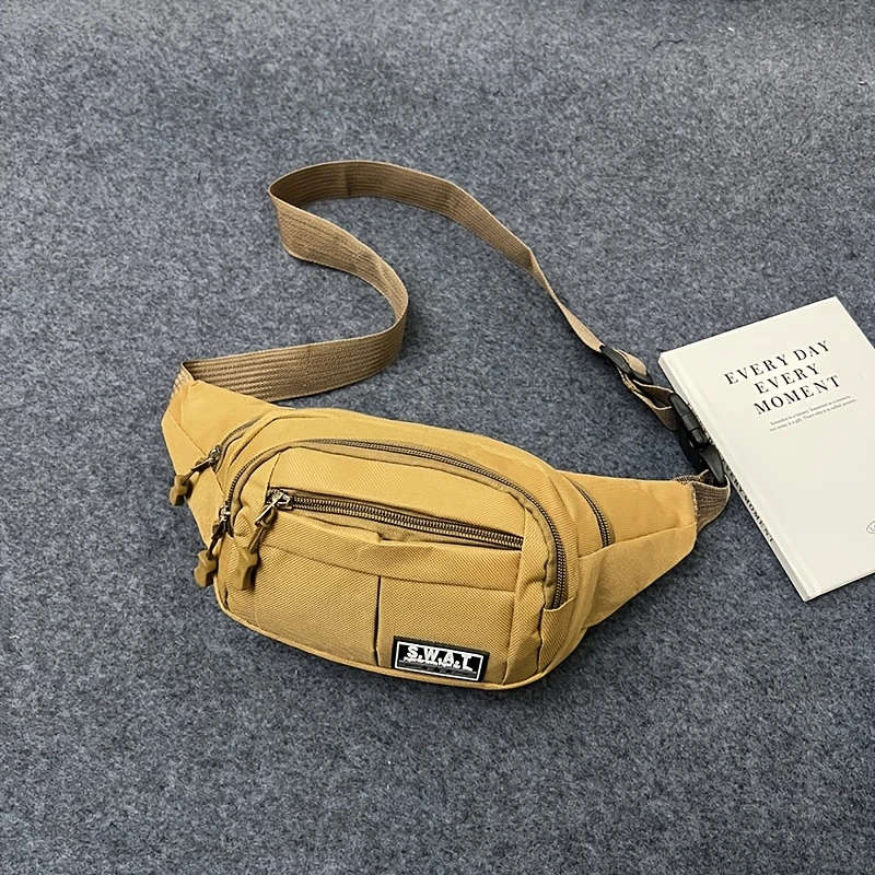1pc Waist Bag Men and Women Multifunctional Large Capacity Practical Wear-resistant Waterproof Canva