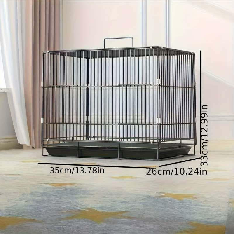 1pc Black cage + tray + trough + standing pole size 20.08*13.78*15.35 inches/51*35*39 cmPet Cage