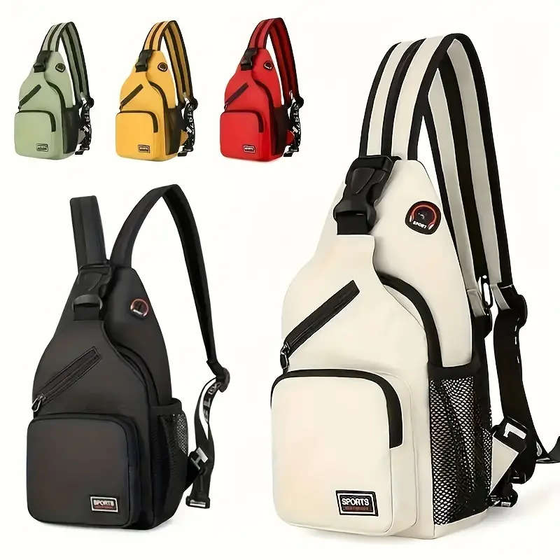 Women's Fashion Sling Backpack Multi-Pocket Nylon Crossbody Bag