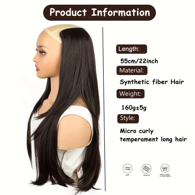1Pc Light Brown 55.88cm Fashion Design Wig