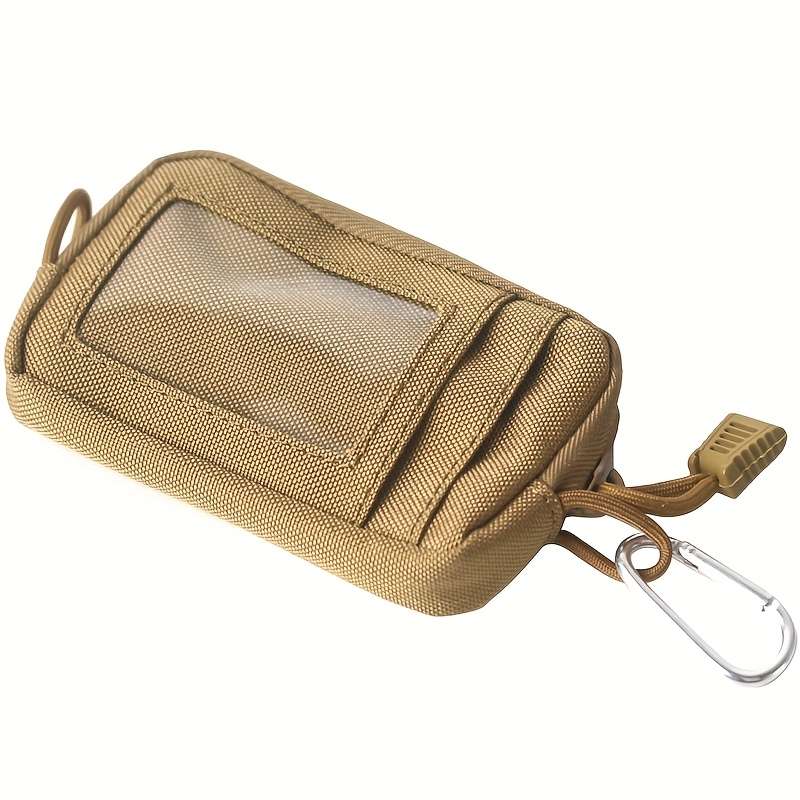 1pc Canvas Coin Purse with Zipper Driver'S License Holder Card Case Belt Bag Small Sports Pouch