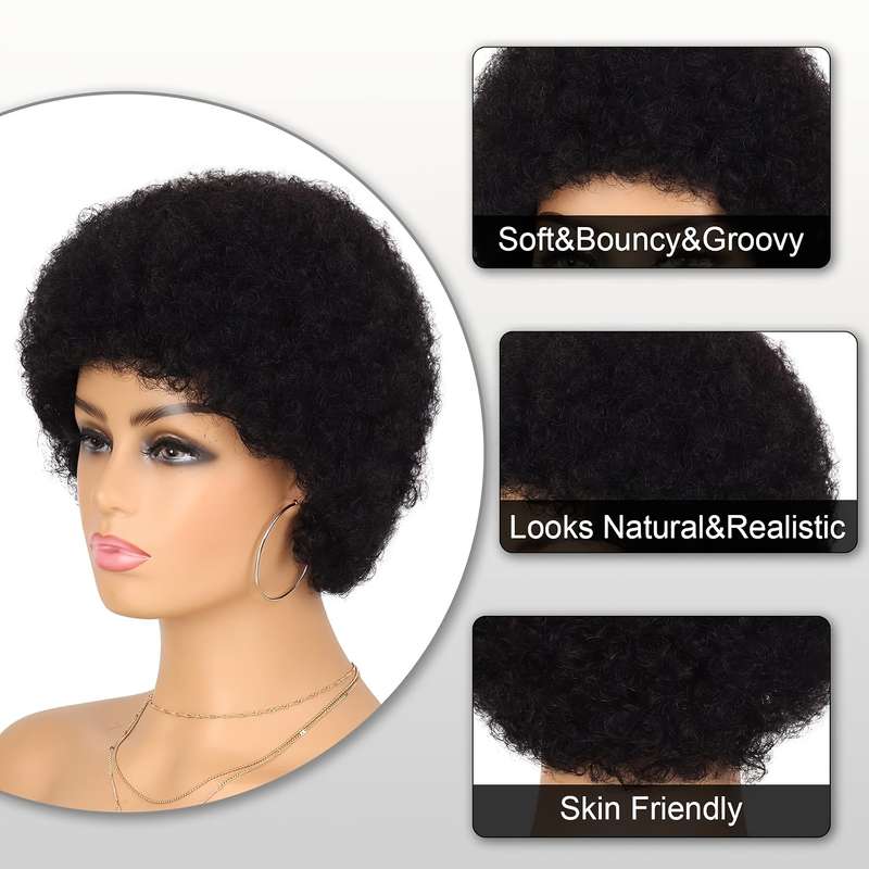 1Pc Black 10.16cm Fashion Design Wig