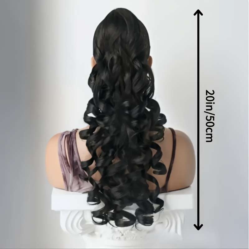 1Pc Black 50.8cm Fashion Design Wig