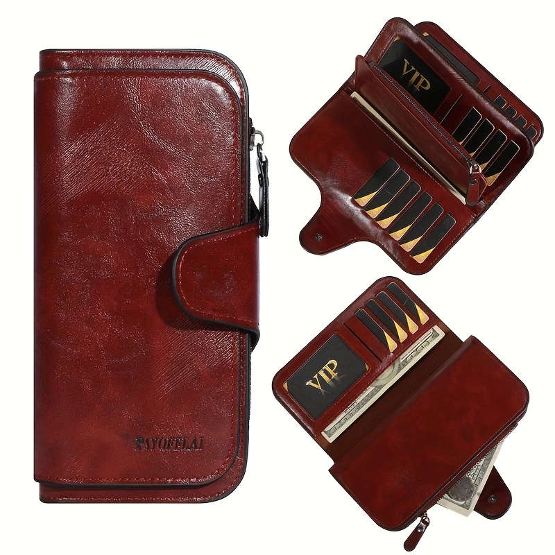 Luxury Women's Faux Leather Zipper Clutch