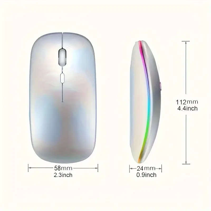 1pc Wireless Mouse Dual-Mode Mouse Rechargeable Mouse Comfortable Touch Ergonomic Design Gaming Mous