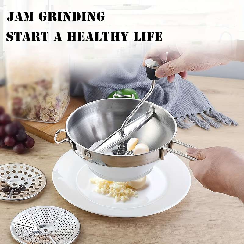 1pc Stainless Steel Jam Grinder Mashed Potatoes Grinder Food Vegetable Blender Potato Masher Vegeta