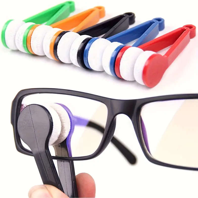 4pcs Mini Portable Glasses Cleaning Brushes Soft Bristles Easy-to-Use for Home Travel Ideal for Bedr