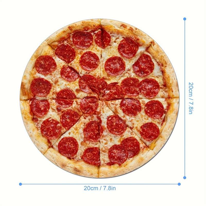 1pc Casual Style Round Rubber Mouse Pad Pizza Design for Office Computer Laptop