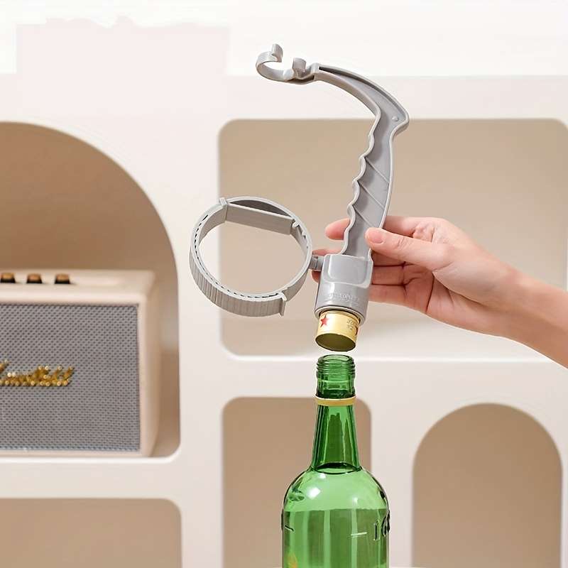 1pc Adjustable Drink Pouring Cup Handle with Built-In Bottle Opener Ergonomic Grip for Easy Pouri