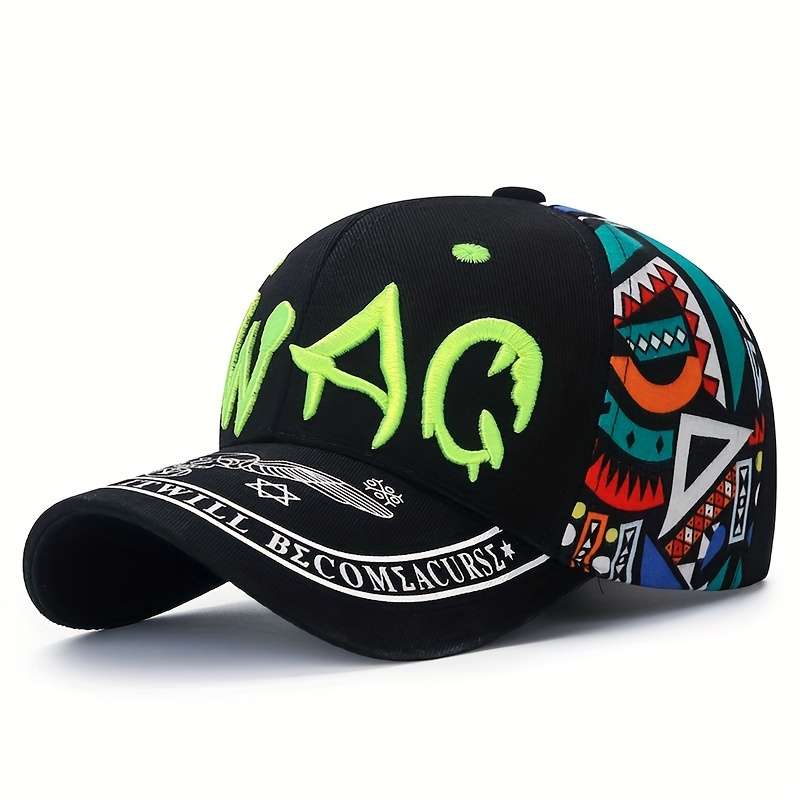 1pc New Printed Embroidered Outdoor Hat Suitable for Men and Women Spring and Summer Baseball