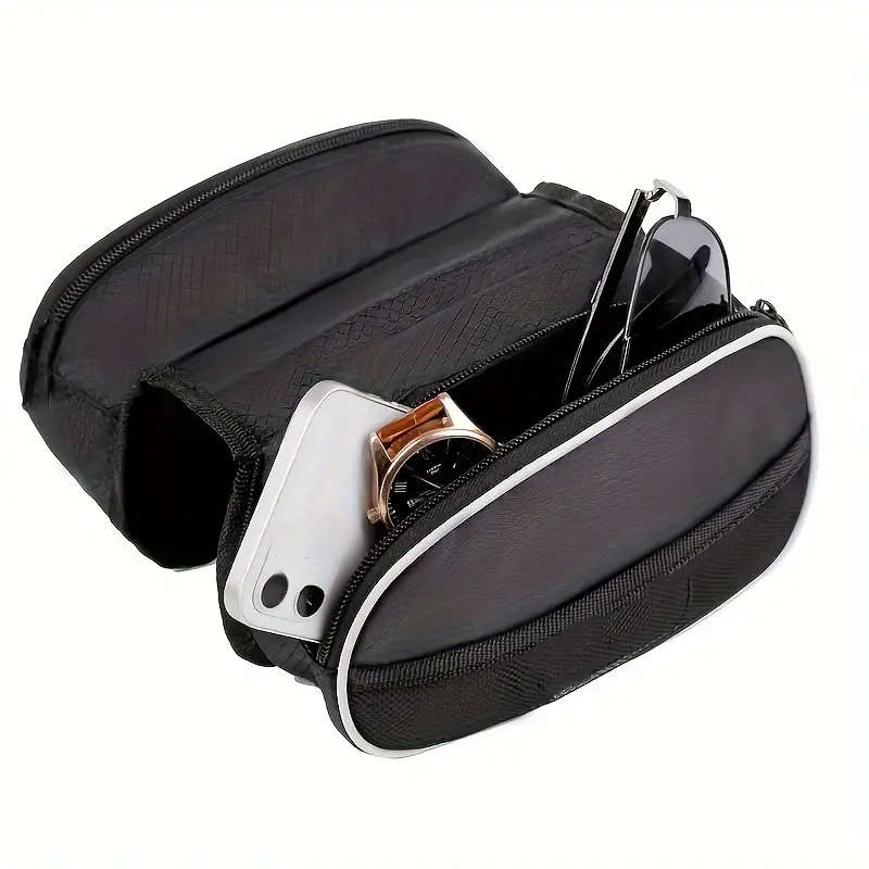 1pc Adjustable Strap Denim Handlebar Bag for Mountain Bike Cycling Frame Pannier Dual Side Bicycle T