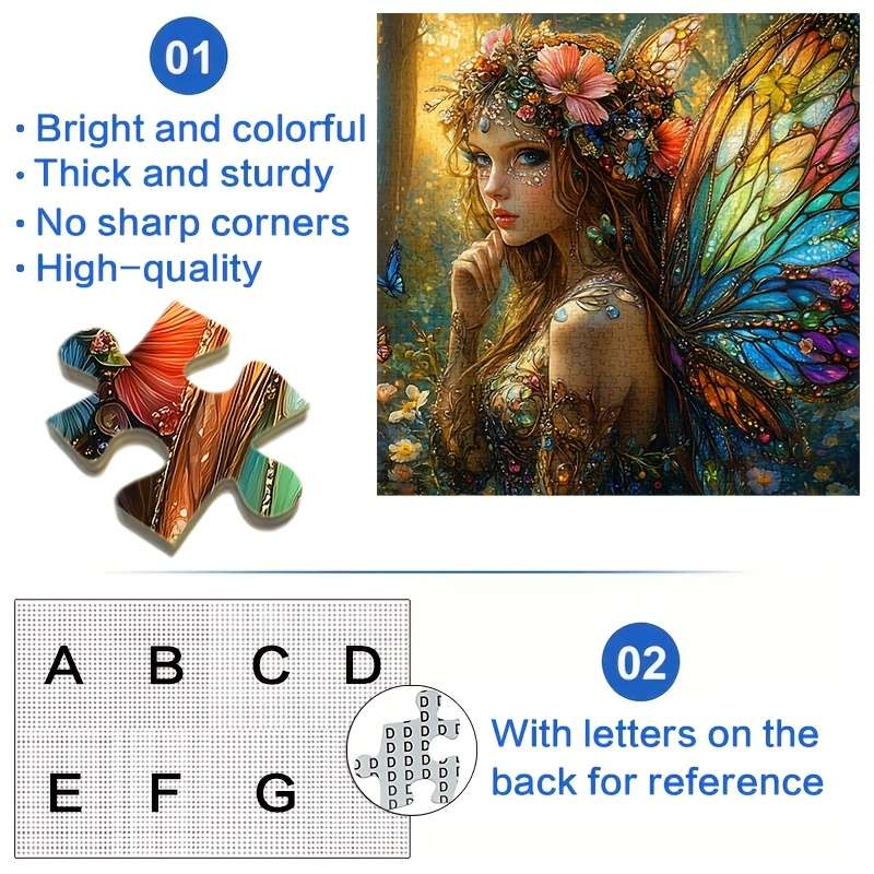 1000pcs Fantasy Fairy Puzzle Vibrant Butterfly Wing Art Challenging DIY Brain Tease