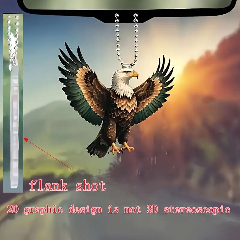 1pc 2D Flat    White Eagle Flat acrylic car pendant stylish home decor pendant bag and keych