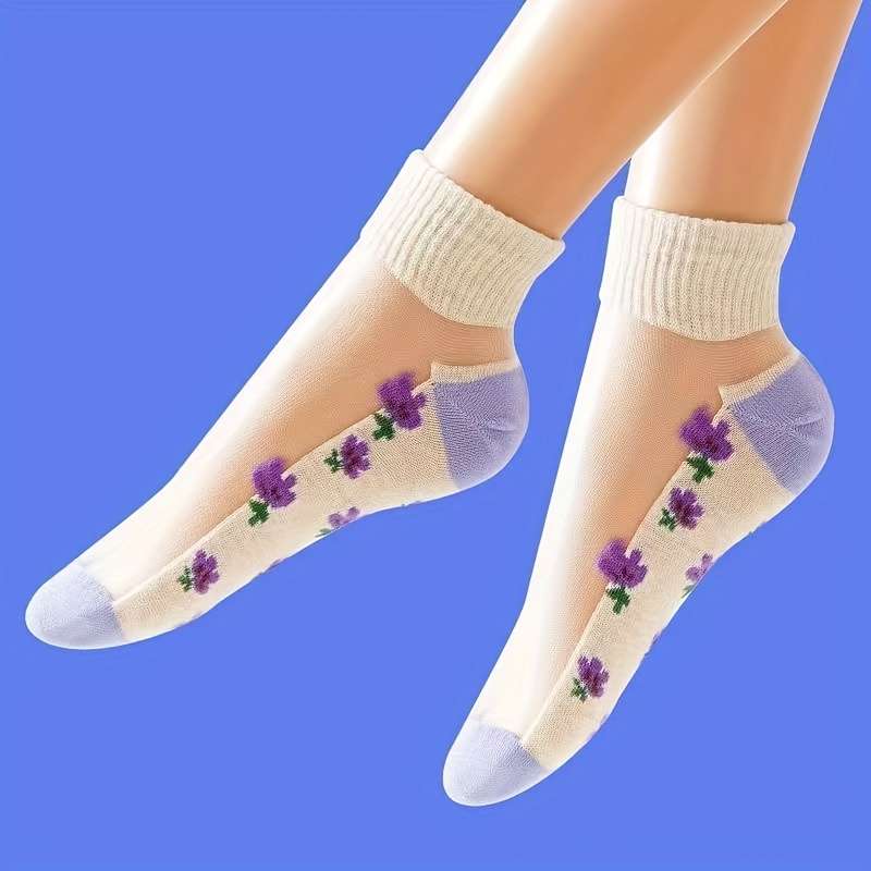 5 Pairs Random Colors One Size High Elastic Socks