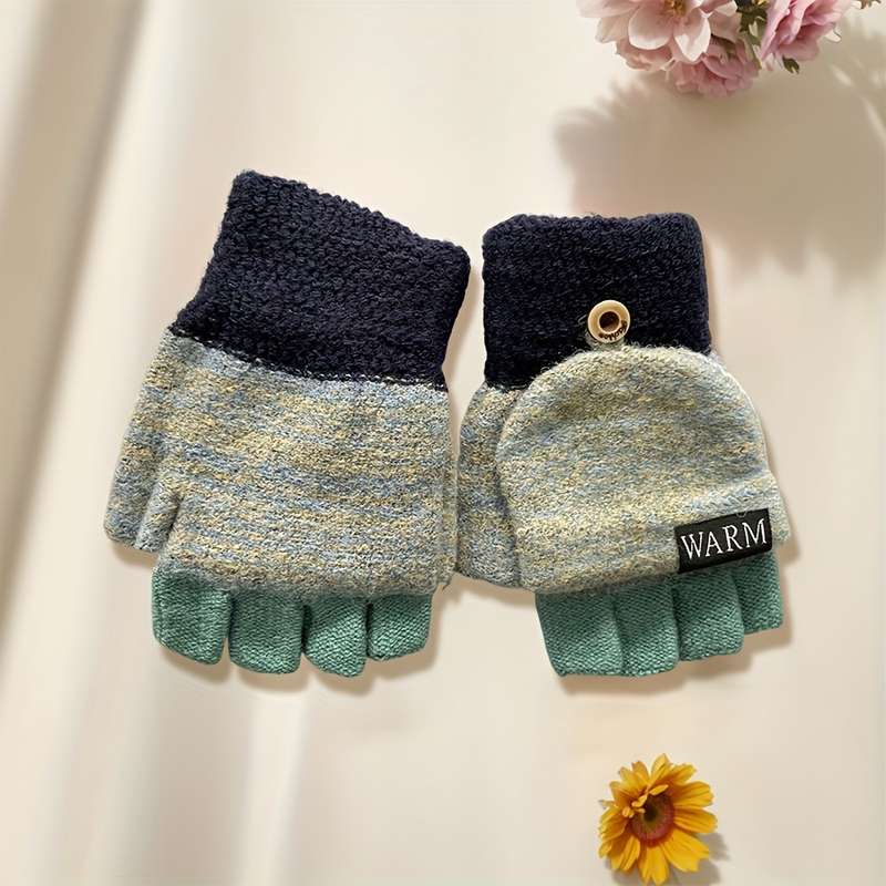1 Pair Green Warm Gloves