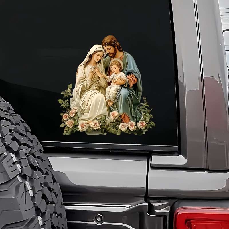 1pc   13.97cmx13.97cm Jesus Christian Themed Stickers