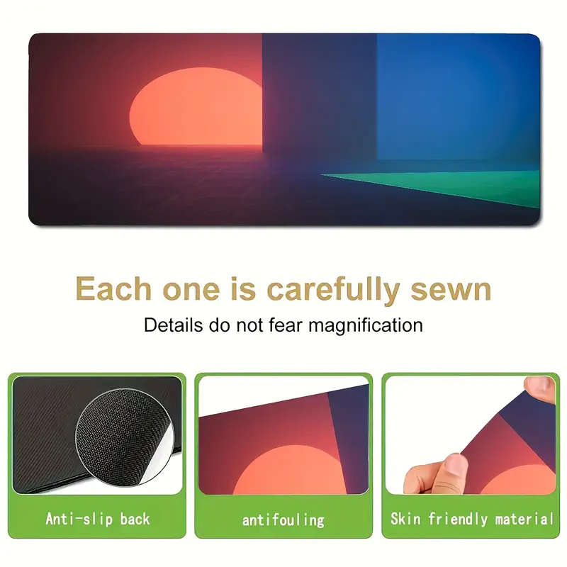 1pc 40x90cm Geometric Light Shadow Design Mouse Pad Modern Non-Slip Rubber Base