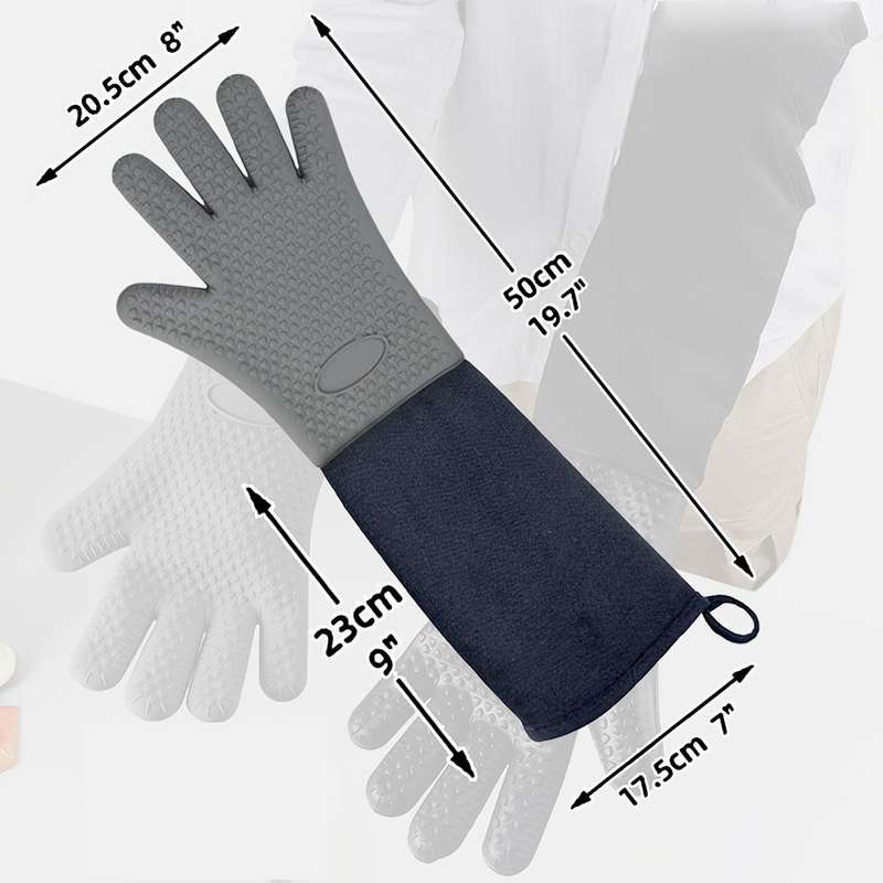 1pc Five-finger Heart Thickened Silicone Gloves Heat-resistant Long-lasting Non-slip Comfor