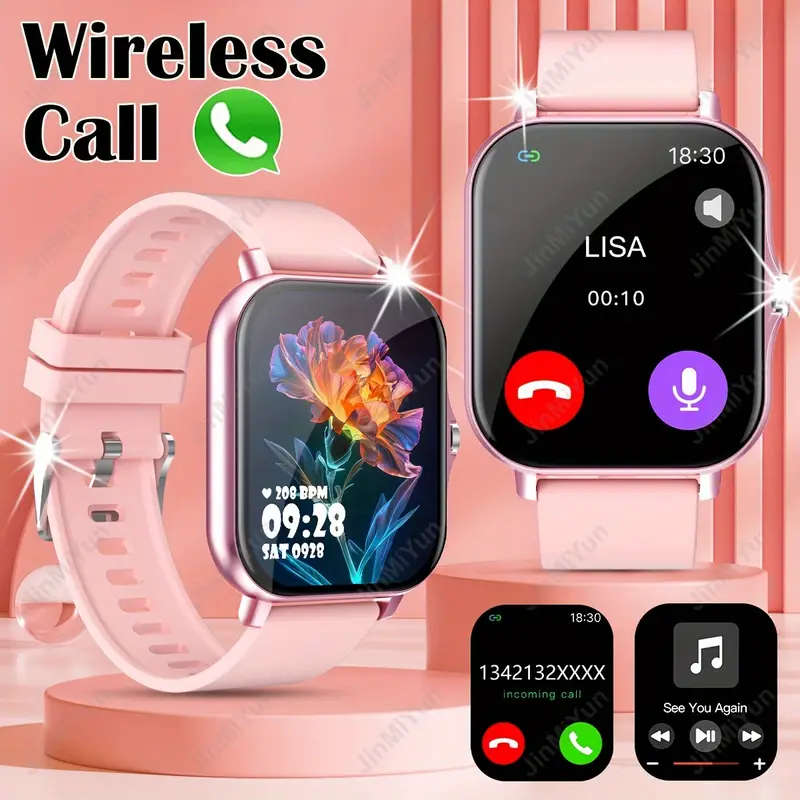 hot 1 83 inch full screen   smartwatch suitable for men and women sports outdoor smartwatch with wireless calling message reminder customized dial wallpaper and other functions multiple sports   message reminder multi function phone answering   remote photo taking music   sports log and fitness smartwatch wireless connection   used for   and iphone mobile phones holiday gifts details 1