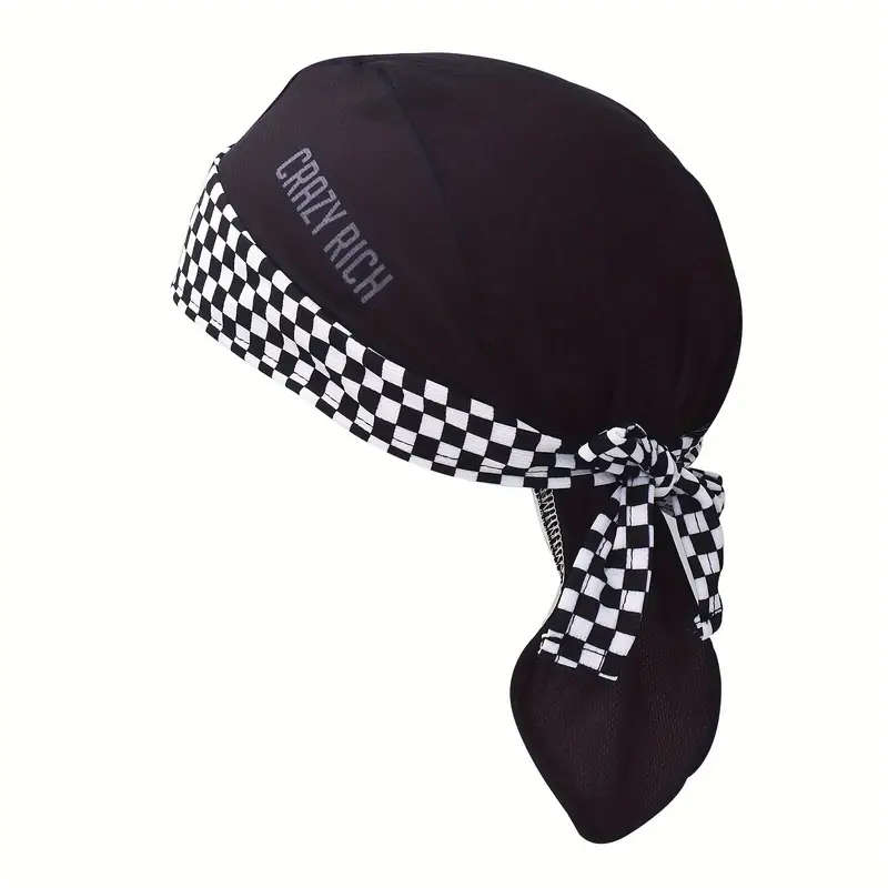 1pc Breathable Quick-Dry Black Pirate Cycling Headscarf For Professional Road And Mountain Bikers