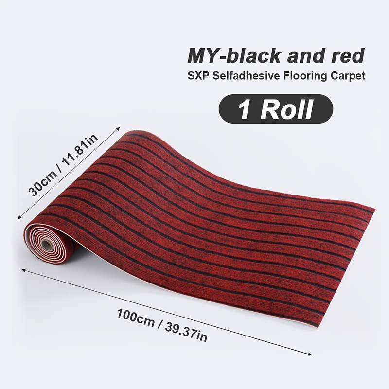 1Pc Black Red 30x100cm Floor Mat