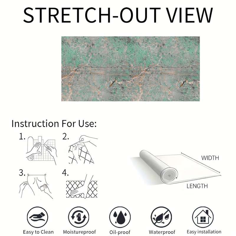1PC Wall StickersGreen40X500cm 15.75X196.85in