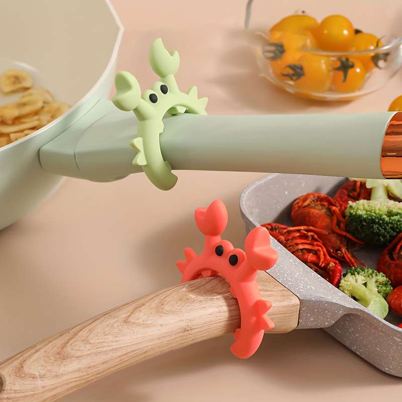 Silicone Spoon Rest Set of 2 Cute Crab Octopus Design Heat-Resistant Spoon Holder for Kitch