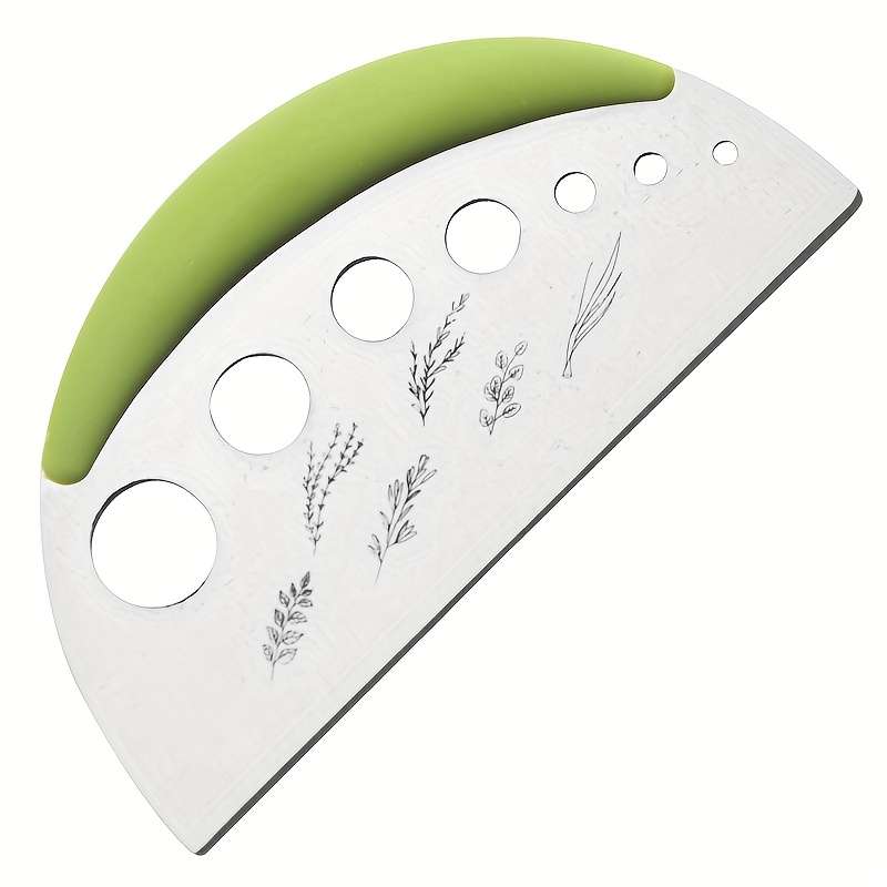 1pc Stainless Steel Herb Stripper 7-Hole Manual Kitchen Cutter with Safety Cover Round Blade for