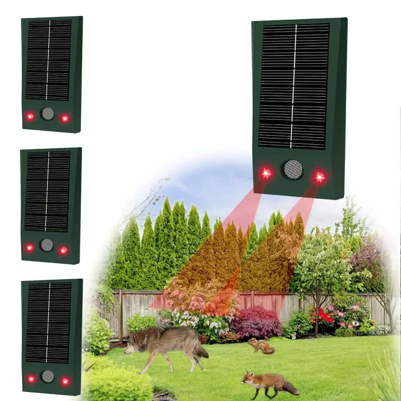 1pc Solar Powered Ultrasonic Insect Repellent with LED Flashing USB Powered Rechargeable Lithium Bat